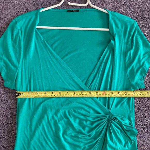 tahari turquoise wrap top Y2K - Picture 7 of 8